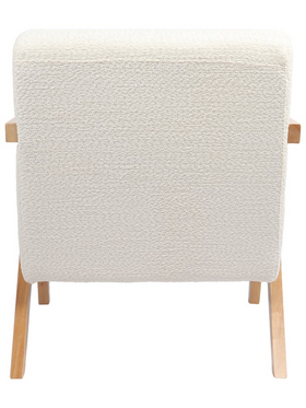 Πολυθρόνα Garifa Pakoworld Λευκό Ύφασμα με Πόδι σε Φυσική Απόχρωση 79x75x75εκ