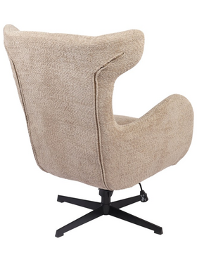 Πολυθρόνα Zefrina Pakoworld Περιστρεφόμενη Μπεζ Ύφασμα με Βάση σε Μαύρη Απόχρωση 82x77x99εκ