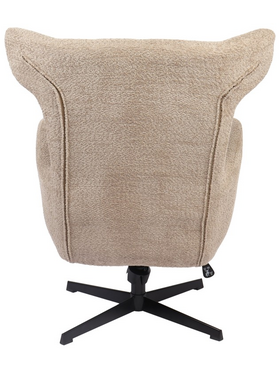 Πολυθρόνα Zefrina Pakoworld Περιστρεφόμενη Μπεζ Ύφασμα με Βάση σε Μαύρη Απόχρωση 82x77x99εκ