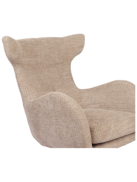 Πολυθρόνα Zefrina Pakoworld Περιστρεφόμενη Μπεζ Ύφασμα με Βάση σε Μαύρη Απόχρωση 82x77x99εκ