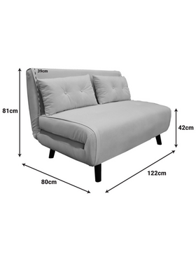 Καναπές-Κρεβάτι Josuane i Pakoworld Διθέσιος Ύφασμα σε Ανθρακί Απόχρωση 122x80x81εκ