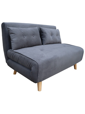 Καναπές-Κρεβάτι Josuane i Pakoworld Διθέσιος Ύφασμα σε Ανθρακί Απόχρωση 122x80x81εκ