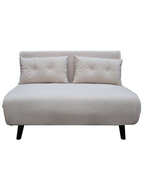 Καναπές-Κρεβάτι Josuane i Pakoworld Διθέσιος Βελούδο σε Γκρι Απόχρωση 122x80x81εκ