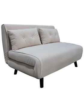 Καναπές-Κρεβάτι Josuane i Pakoworld Διθέσιος Βελούδο σε Γκρι Απόχρωση 122x80x81εκ