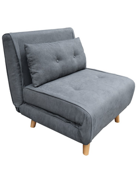 Πολυθρόνα-Κρεβάτι Josuane i Pakoworld Ύφασμα σε Ανθρακί Απόχρωση 78x80x81εκ