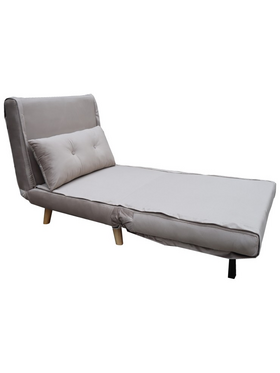 Πολυθρόνα-Κρεβάτι Josuane i Pakoworld Βελούδο σε Γκρι Απόχρωση 78x80x81εκ