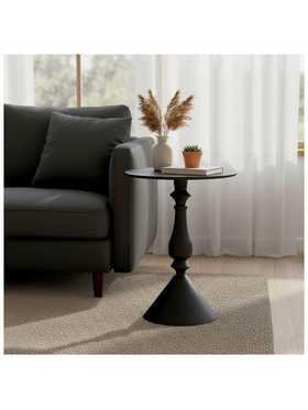 Βοηθητικό Τραπέζι Lalou Pakoworld Μέταλλο σε Μαύρη Απόχρωση Φ40x55εκ