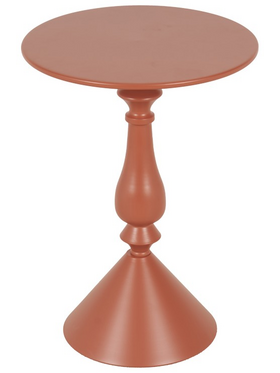 Βοηθητικό Τραπέζι Lalou Pakoworld Μέταλλο σε Απόχρωση Terracotta Φ40x55εκ