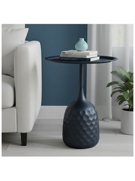 Βοηθητικό Τραπέζι Waini Pakoworld Μέταλλο σε Μαύρη Απόχρωση Φ39x60εκ