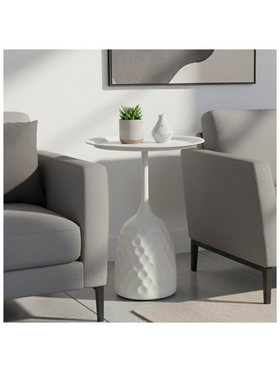 Βοηθητικό Τραπέζι Waini Pakoworld Μέταλλο σε Κρεμα Απόχρωση Φ39x60εκ