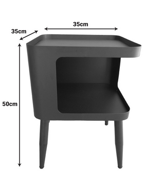 Βοηθητικό Τραπέζι Cubino Pakoworld Μέταλλο σε Μαύρη Απόχρωση 35x35x50εκ