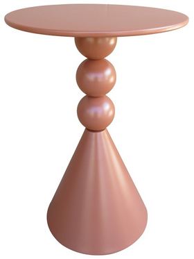 Βοηθητικό Τραπέζι Bilane Pakoworld Μέταλλο σε Terracotta Απόχρωση Φ39x55εκ