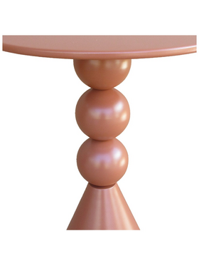 Βοηθητικό Τραπέζι Bilane Pakoworld Μέταλλο σε Terracotta Απόχρωση Φ39x55εκ