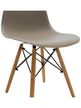 Καρέκλα Julita Pakoworld pp Cappuccino με Φυσικό Πόδι 46x52x80εκ