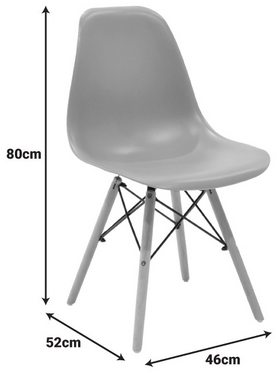 Καρέκλα Julita Pakoworld pp Cappuccino με Φυσικό Πόδι 46x52x80εκ