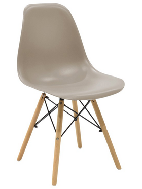 Καρέκλα Julita Pakoworld pp Cappuccino με Φυσικό Πόδι 46x52x80εκ