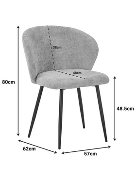 Καρέκλα Karg Pakoworld Camel Ύφασμα-Πόδι Μαύρο Μέταλλο 57x62x80εκ