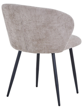 Καρέκλα Karg Pakoworld Μπεζ Ύφασμα-Πόδι Μαύρο Μέταλλο 57x62x80εκ