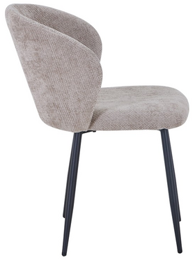 Καρέκλα Karg Pakoworld Μπεζ Ύφασμα-Πόδι Μαύρο Μέταλλο 57x62x80εκ