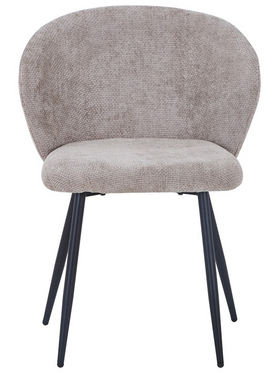 Καρέκλα Karg Pakoworld Μπεζ Ύφασμα-Πόδι Μαύρο Μέταλλο 57x62x80εκ