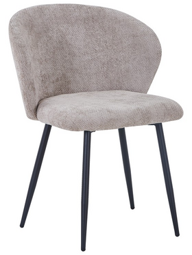 Καρέκλα Karg Pakoworld Μπεζ Ύφασμα-Πόδι Μαύρο Μέταλλο 57x62x80εκ