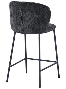 Σκαμπό Μπαρ Karg Pakoworld Γκρι Ύφασμα-Πόδι Μαύρο Μέταλλο 49x46x93εκ