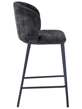 Σκαμπό Μπαρ Karg Pakoworld Γκρι Ύφασμα-Πόδι Μαύρο Μέταλλο 49x46x93εκ