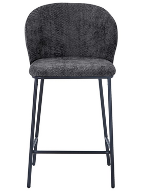 Σκαμπό Μπαρ Karg Pakoworld Γκρι Ύφασμα-Πόδι Μαύρο Μέταλλο 49x46x93εκ