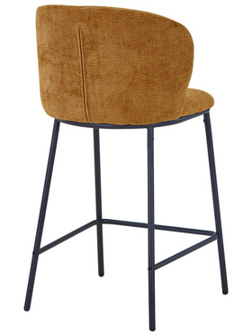 Σκαμπό Μπαρ Karg Pakoworld Camel  Ύφασμα-Πόδι Μαύρο Μέταλλο 49x46x93εκ