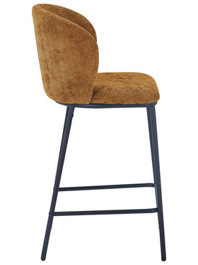 Σκαμπό Μπαρ Karg Pakoworld Camel  Ύφασμα-Πόδι Μαύρο Μέταλλο 49x46x93εκ