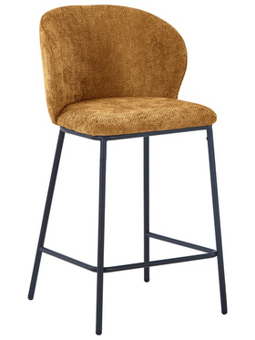 Σκαμπό Μπαρ Karg Pakoworld Camel  Ύφασμα-Πόδι Μαύρο Μέταλλο 49x46x93εκ