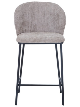 Σκαμπό Μπαρ Karg Pakoworld Μπεζ Ύφασμα-Πόδι Μαύρο Μέταλλο 49x46x93εκ