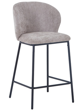 Σκαμπό Μπαρ Karg Pakoworld Μπεζ Ύφασμα-Πόδι Μαύρο Μέταλλο 49x46x93εκ