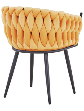 Πολυθρόνα Vivian Pakoworld Κίτρινο Βελούδο-Πόδι Μαύρο Μέταλλο 61x55x80εκ