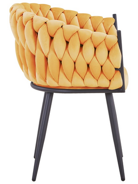 Πολυθρόνα Vivian Pakoworld Κίτρινο Βελούδο-Πόδι Μαύρο Μέταλλο 61x55x80εκ