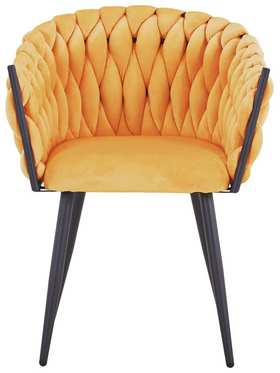 Πολυθρόνα Vivian Pakoworld Κίτρινο Βελούδο-Πόδι Μαύρο Μέταλλο 61x55x80εκ