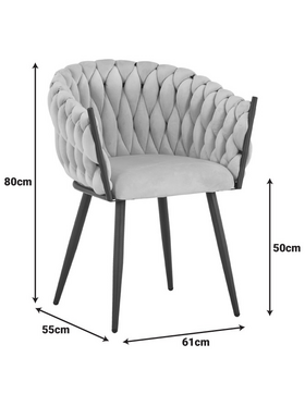 Πολυθρόνα Vivian Pakoworld Κίτρινο Βελούδο-Πόδι Μαύρο Μέταλλο 61x55x80εκ