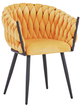 Πολυθρόνα Vivian Pakoworld Κίτρινο Βελούδο-Πόδι Μαύρο Μέταλλο 61x55x80εκ