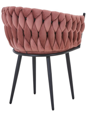 Πολυθρόνα Vivian Pakoworld Σάπιο Μήλο Βελούδο-Πόδι Μαύρο Μέταλλο 61x55x80εκ