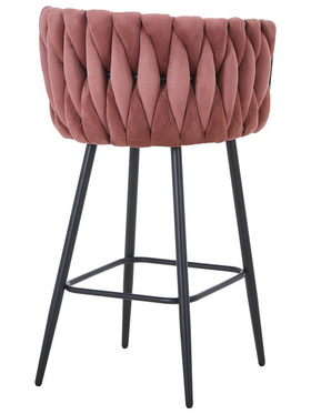 Σκαμπό Μπαρ Vivian Pakoworld Σάπιο Μήλο Βελούδο-Πόδι Μαύρο Μέταλλο 57x50x100εκ