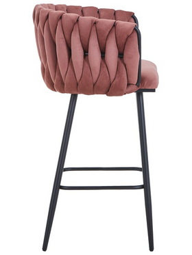 Σκαμπό Μπαρ Vivian Pakoworld Σάπιο Μήλο Βελούδο-Πόδι Μαύρο Μέταλλο 57x50x100εκ