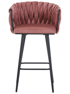 Σκαμπό Μπαρ Vivian Pakoworld Σάπιο Μήλο Βελούδο-Πόδι Μαύρο Μέταλλο 57x50x100εκ