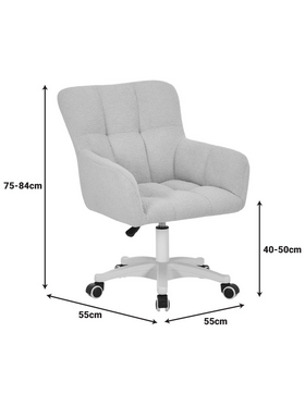 Καρέκλα Γραφείου Εργασίας Givole Pakoworld σε Λαδί Μπουκλέ Ύφασμα 55x55x75-84εκ