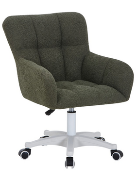 Καρέκλα Γραφείου Εργασίας Givole Pakoworld σε Λαδί Μπουκλέ Ύφασμα 55x55x75-84εκ