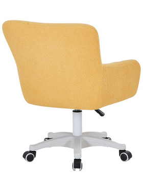 Καρέκλα Γραφείου Εργασίας Givole Pakoworld σε Κίτρινο Μπουκλέ Ύφασμα 55x55x75-84εκ