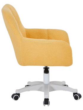 Καρέκλα Γραφείου Εργασίας Givole Pakoworld σε Κίτρινο Μπουκλέ Ύφασμα 55x55x75-84εκ