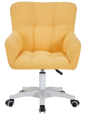 Καρέκλα Γραφείου Εργασίας Givole Pakoworld σε Κίτρινο Μπουκλέ Ύφασμα 55x55x75-84εκ