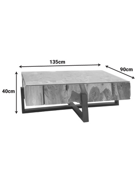 Τραπέζι Σαλονιού Borth Inart Teak Ξύλο σε Φυσική Απόχρωση 135x90x40εκ