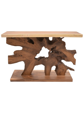 Κονσόλα Nasiol Inart Teak Ξύλο σε Φυσική Απόχρωση 120x40x75εκ