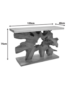 Κονσόλα Nasiol Inart Teak Ξύλο σε Φυσική Απόχρωση 120x40x75εκ